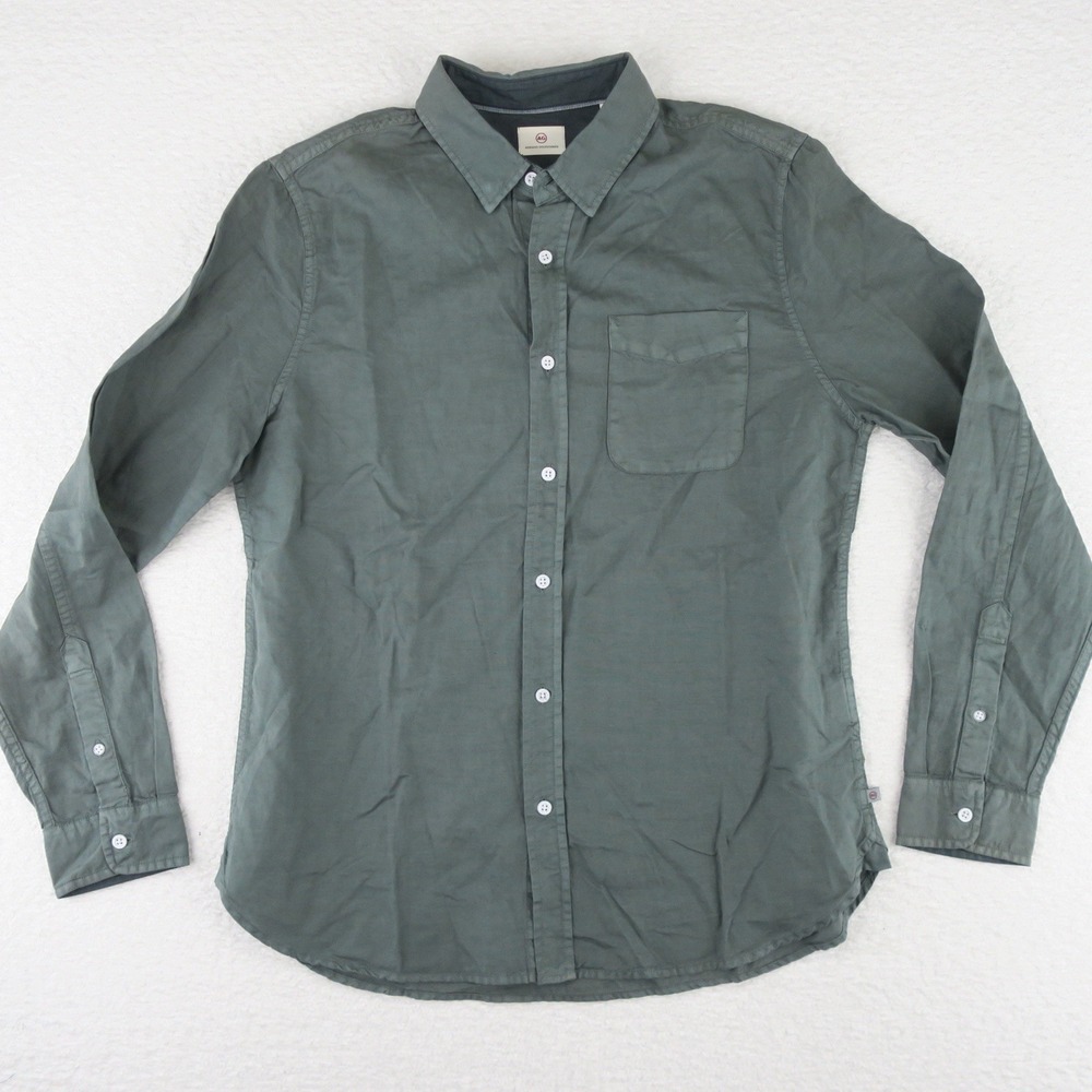 Adriano Goldschmied‎ AG Linen Blend Button Up Shirt Men's Medium Green